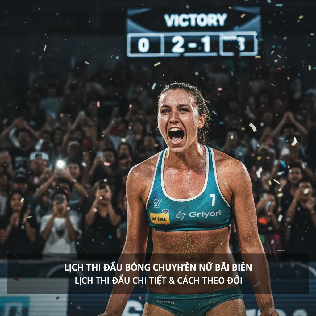 VĐV bóng chuyền nữ bãi biển ăn mừng